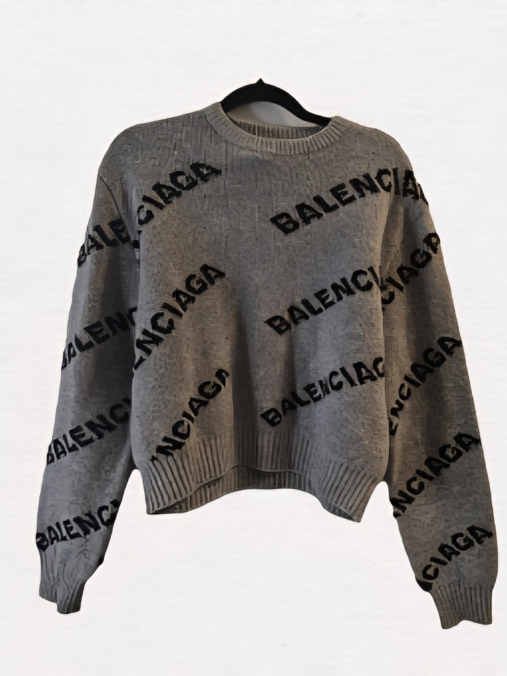 Balenciaga Grey Logo Crewneck Sweater